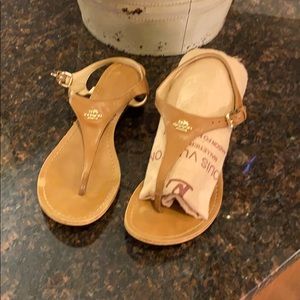 Coach brown leather thong sandals 9
